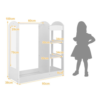COSTWAY KIDS DRESS UP STORAGE KIDS PLAY ARMOIRE DRESSER DRESSING UP ...
