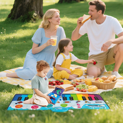 COSTWAY Kids Floor Piano Mat Musical Playmat with 8 Instrument Sounds ...
