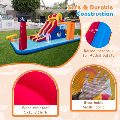 Costway Kids Inflatable Water Park Slide Children Wet Dry Combo Bounce House - 3