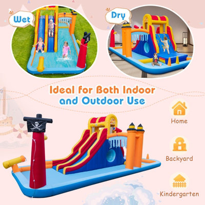 Costway Kids Inflatable Water Park Slide Children Wet Dry Combo Bounce House - 5