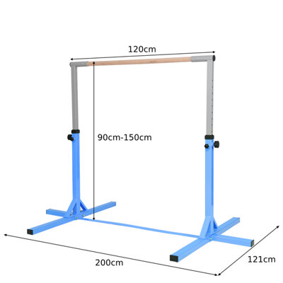 Costway Kids Junior Horizontal Kips Bar Gymnastics Training Bar Gym