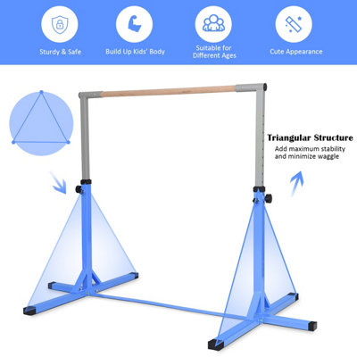 Costway Kids Junior Horizontal Kips Bar Gymnastics Training Bar Gym - 8