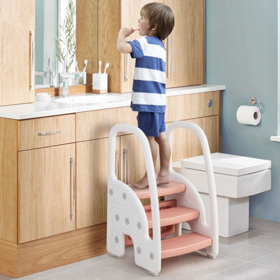 Costway Kids Kitchen Step Stool Wooden Toddler Stand Helper w