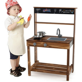 Costway Kids Outdoor Mud Kitchen Robust Toddlers Educational Play Kitchen