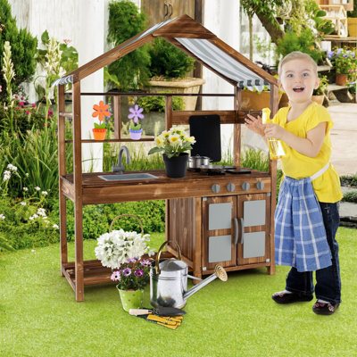 Kids Mud Kitchen Outdoor Play Kitchen Sets Guidecraft Acadia Kids