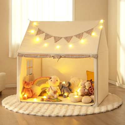 Costway Kids Play Tent Children Large Playhouse w Padded Mat Indoor Outdoor Tent Toy