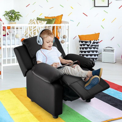 Kids black hot sale leather chair