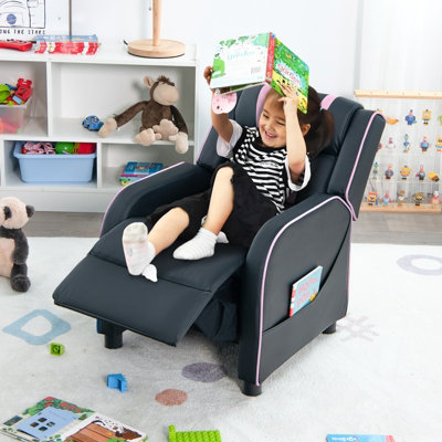 Kids leather recliner deals chair