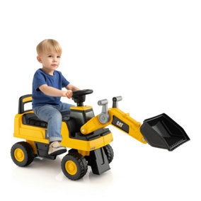 Costway Kids Ride on Toy Excavator Construction Bulldozer Truck With Under Seat Storage