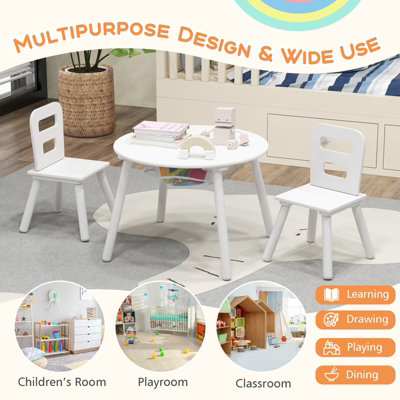 Kids 3 piece round table and chair set discount