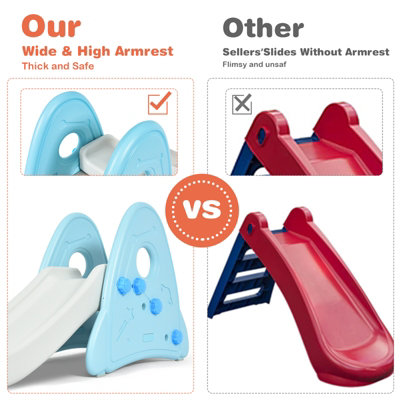 Costway Kids Slide Freestanding Baby Play Climber Slide Set Widened Pedals - 6