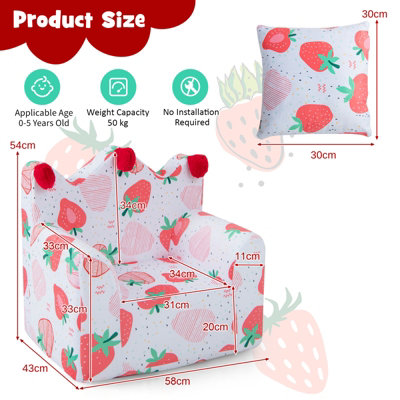 Costway kids sofa store strawberry