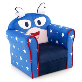 Costway Kids Sofa Children Armrest Upholstered Chair Cute Pattern Armchair Solid Frame