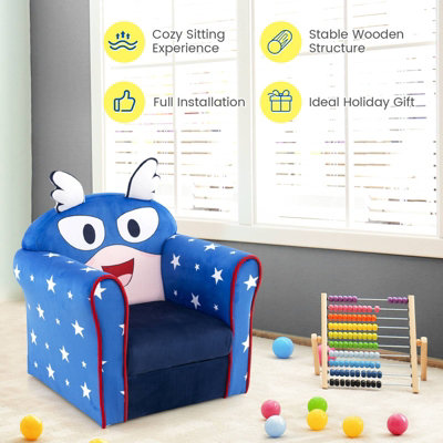 Costway Kids Sofa Children Armrest Upholstered Chair Cute Pattern ...