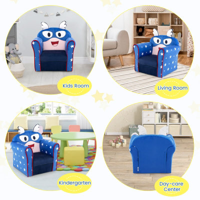 Costway Kids Sofa Children Armrest Upholstered Chair Cute Pattern ...