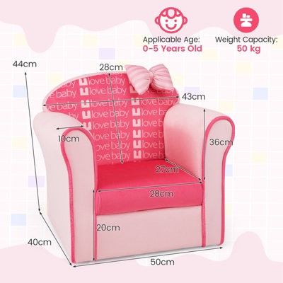 Costway Kids Sofa Children Armrest Upholstered Chair Cute Pattern ...