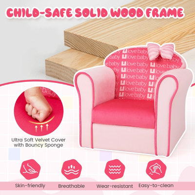Costway Kids Sofa Children Armrest Upholstered Chair Cute Pattern ...