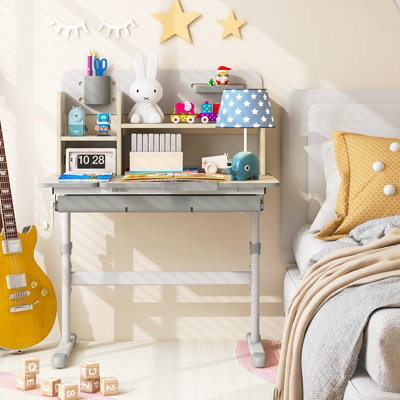 Costway Kids Study Desk Student Learning Writing Table w