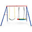 Costway Kids Swing Set A-Frame Metal Swing Stand W/ Saucer Swing Seat & Belt Swing Seat