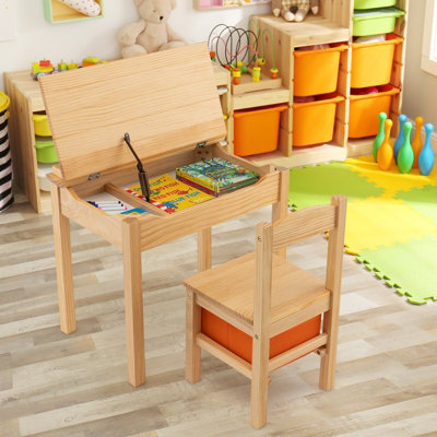 Childrens wooden desk and chair best sale