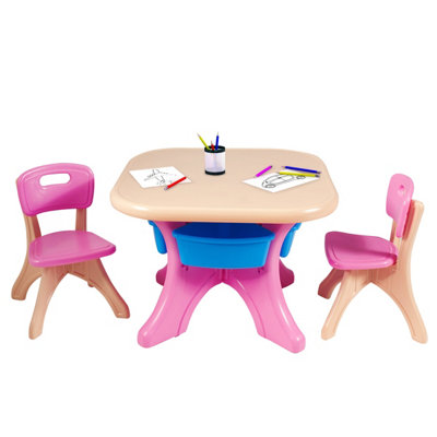 Costway Kids Table and Chairs Set with Storage DIY at B&Q