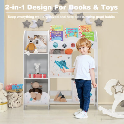 Kids Toy and Book Organizer Wooden Children Storage Display