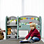 Costway Kids Toy Storage Organizer Display Rack w/ 2-Tier Bookshelf & Plastic Bins