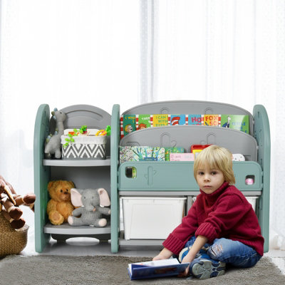 Costway Toddler Truck Storage Organizer with Plastic Bins