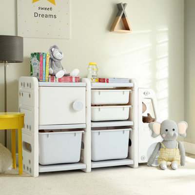 Costway Kids Toy Storage Organizer Truck-shaped Toddler Storage Cabinet ...