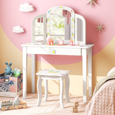 Vanity table and deals stool