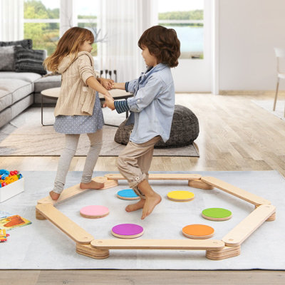 Wooden Balance Beam For Kids 3-5 Toddler Montessori Balance Beam Indoor Outdoor