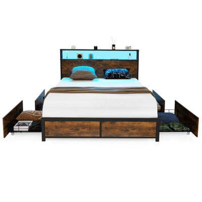 Kingfisher lane king platform storage bed with floating deals headboard