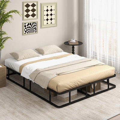 Costway King Size Bed Frame Metal Mattress Foundation Platform Bed Frame  Slat Support