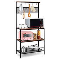 Costway Kitchen Baker's Rack with Microwave Stand &  Storage Shelf