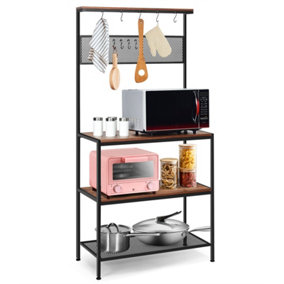 Costway Kitchen Baker's Rack with Microwave Stand &  Storage Shelf