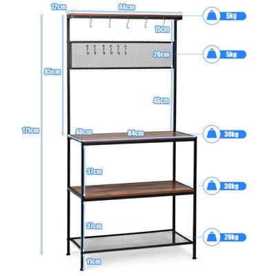 Costway Kitchen Baker s Rack with Microwave Stand Storage Shelf