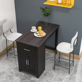 Costway Kitchen Breakfast Dining Table Pub Counter Height Table with Storage Cabinet