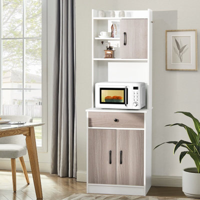 Costway Kitchen Buffet Hutch Freestanding Kitchen Pantry Tall Cupboard ...