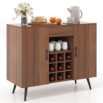 Costway Kitchen Buffet Server Sideboard Wooden Storage Cupboard Cabinet W/ Adjustable Shelf
