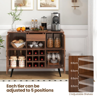 Costway Kitchen Buffet Server Sideboard Wooden Storage Cupboard Cabinet ...