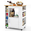 Costway Kitchen Island Rolling Storage Cabinet Trolley Cart Shelves Cupboard w/ Towel Rack