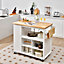 Costway Kitchen Island Rolling Storage Trolley Cart Cupboard With 4 Adjustable Shelves