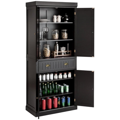 Costway kitchen storage cupboard on sale cabinet with sliding door