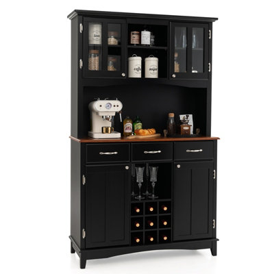 Costway Kitchen Storage Cabinet Freestanding Buffet Cupboard Sideboard Adjustable Shelf