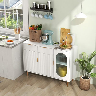Costway Kitchen Storage Sideboard Dining Buffet Server Cabinet Cupboard ...