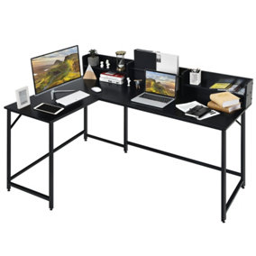 Costway L-shaped Computer Desk Corner Gaming Table Workstation for Home Office
