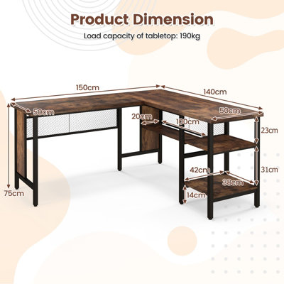 L shaped best sale ladder desk