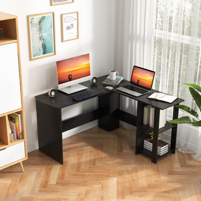 Costway L-Shaped Corner Computer Desk PC Table Writing Desk Workstation ...