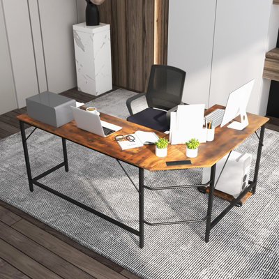 Costway L-Shaped Home Office Desk Computer Corner Desk Gaming Table with CPU Stand