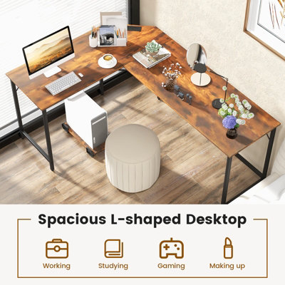 Costway L-shaped Home Office Desk Computer Corner Desk Gaming Table 